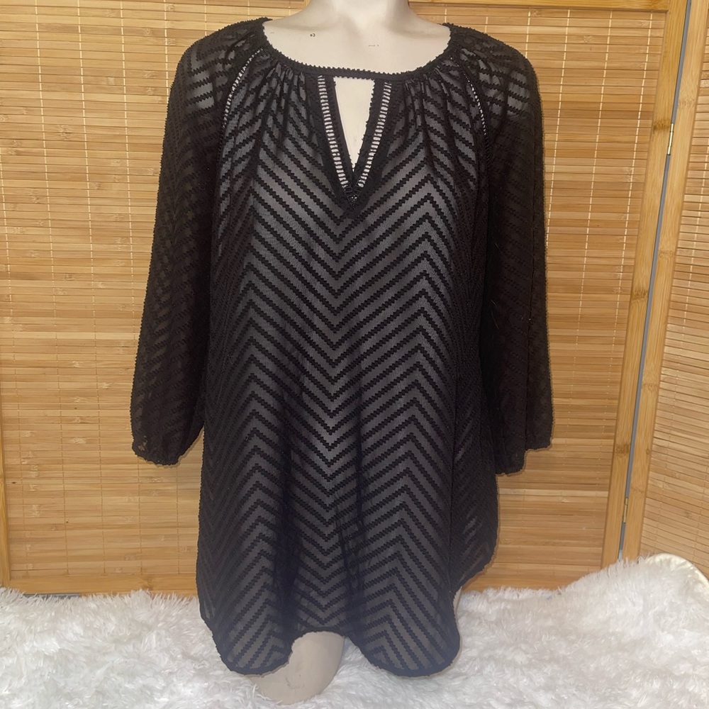 Daniel Rainn A Pea in the Pod maternity black 3/4 sleeve blouse top shirt SMALL